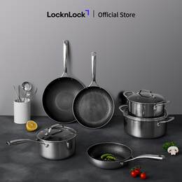 Chảo/Nồi Inox Chống D&iacute;nh Tay Cầm Canvas LocknLock Nhiều K&iacute;ch Cỡ